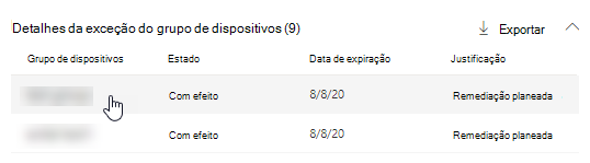 A mostrar como selecionar um grupo de dispositivos específico.