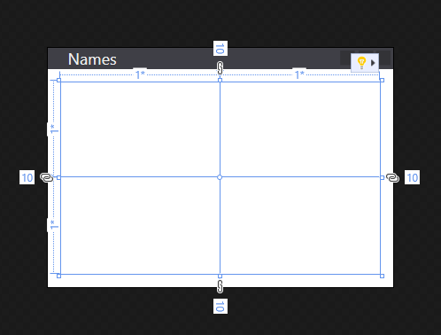 Um aplicativo WPF com a margem definida em uma grade