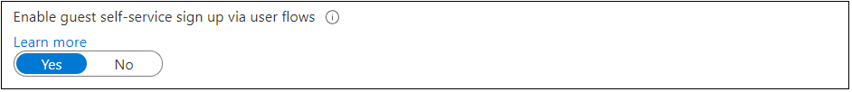 Captura de tela mostrando a configuração de inscrição de autoatendimento por meio de fluxos de usuário.