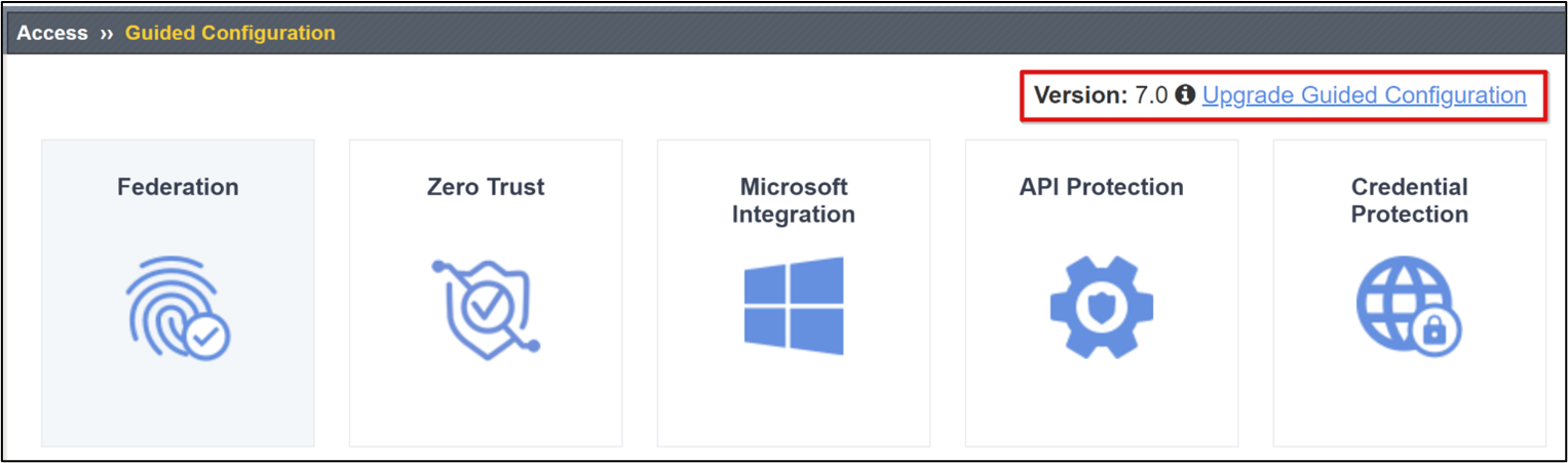 Captura de ecrã da página de configuração guiada.