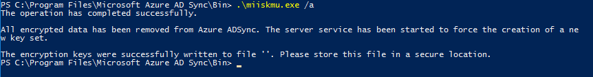 Captura de tela que mostra o PowerShell depois de executar o comando.