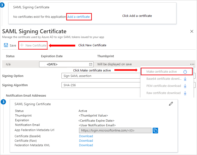 Captura de tela mostrando o link de download do certificado.