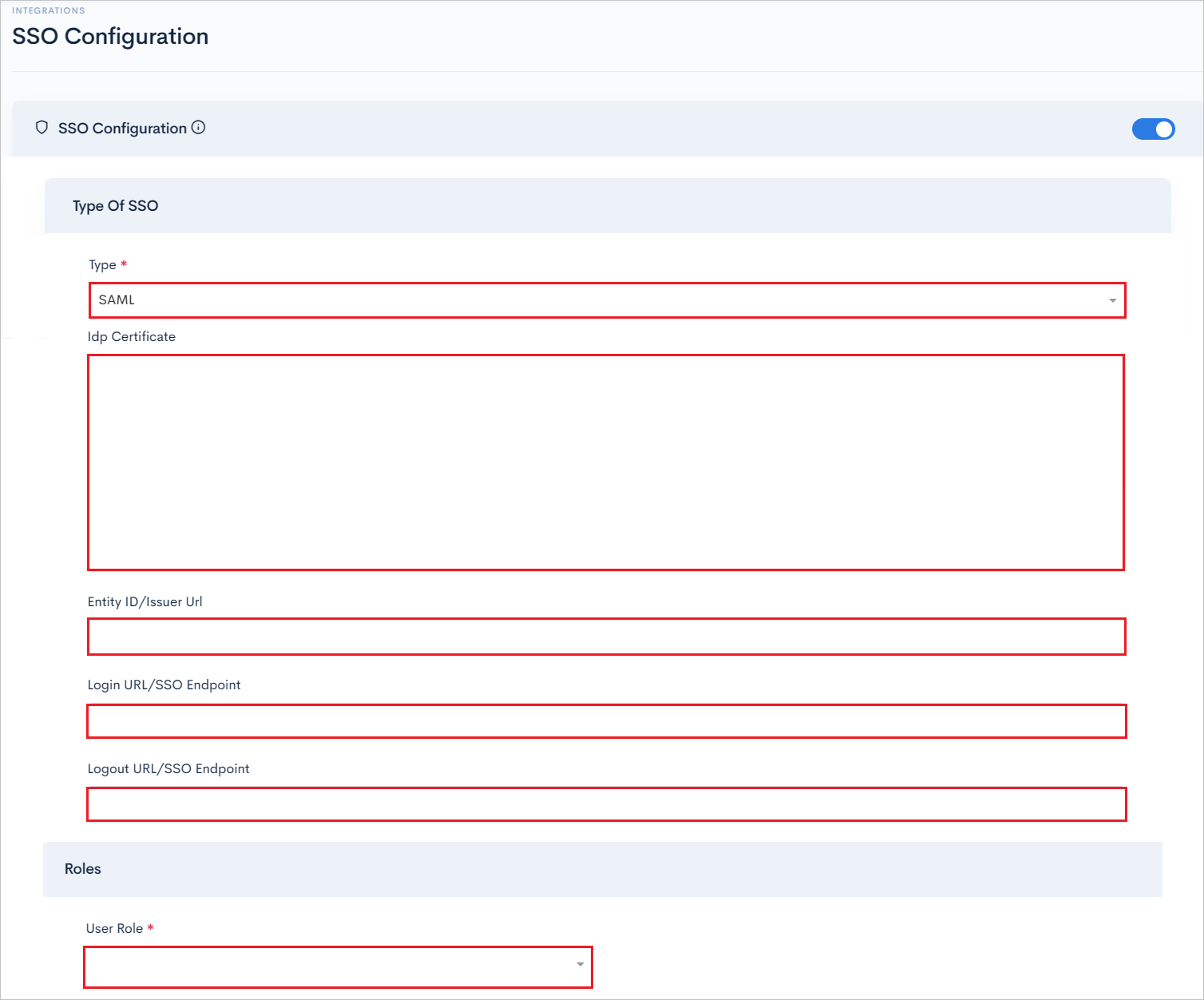 Captura de ecrã que mostra as Definições de Configuração.