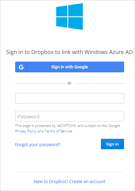 Login no Dropbox for Business