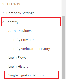 Definir configurações de logon único