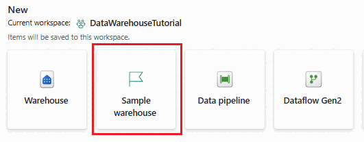 Captura de tela mostrando o cartão de exemplo do Armazém no hub Home.