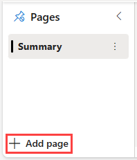 Captura de tela da adição de uma página a um Painel em Tempo Real no Real-Time Intelligence no Microsoft Fabric.