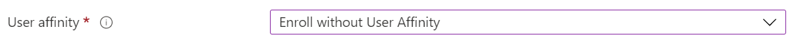 No centro de administração do Intune e no Microsoft Intune, inscreva dispositivos iOS/iPadOS com a inscrição automatizada de dispositivos (ADE). Selecione Inscrever sem afinidade de utilizador.