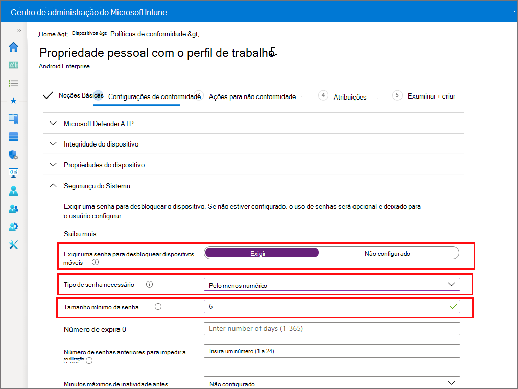 Captura de tela da criação de um grupo no Microsoft Intune