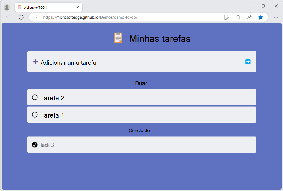 Página da Web que está em design, agora separada da janela DevTools, que está desencaixada da janela da página da Web do navegador