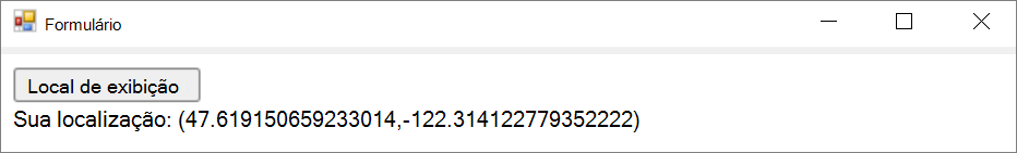 O arquivo geolocation.html, exibido em seu aplicativo de controle WebView2