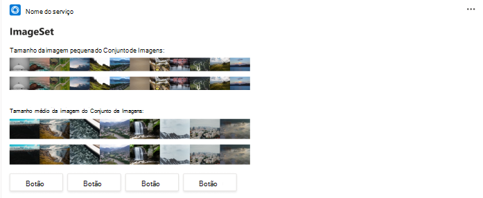 O exemplo mostra um cartão de conjunto de imagens do Cartão Adaptável.