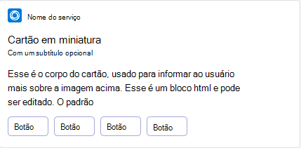 O exemplo mostra um cartão miniatura do Cartão Adaptável no dispositivo móvel.