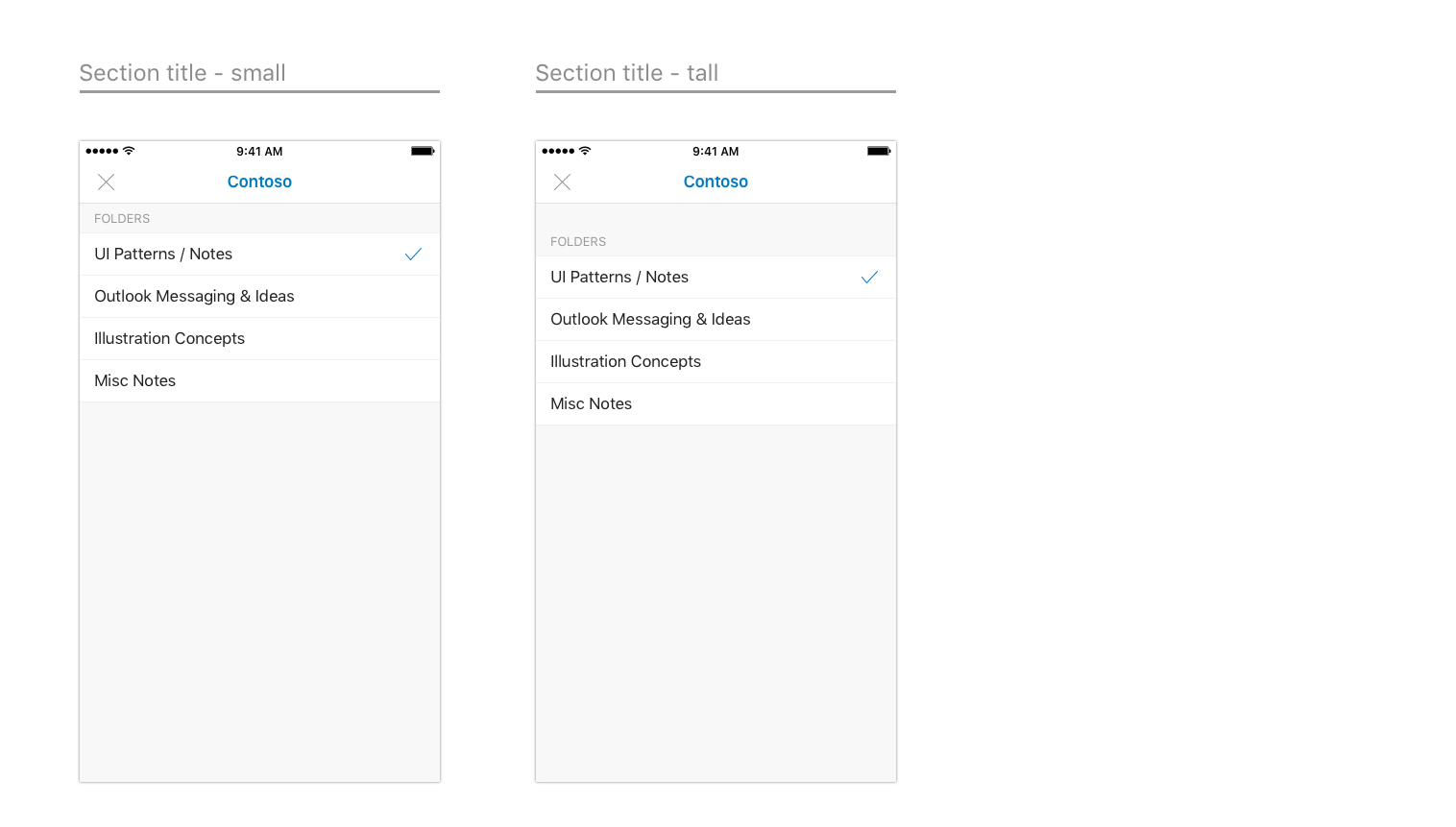 Tipos de célula para iOS.