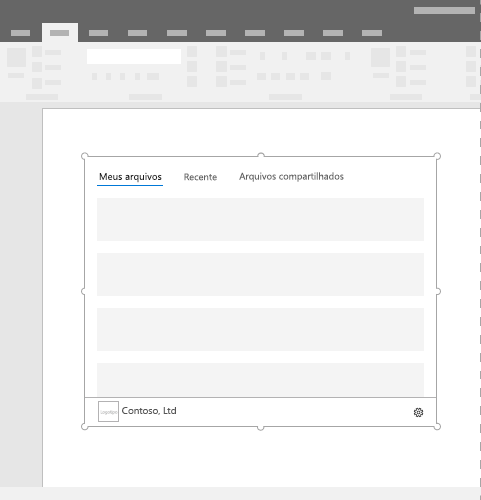 Esquema típico para suplementos de conteúdo numa aplicação do Office.