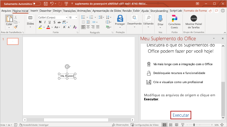 PowerPoint com uma imagem de um cão e o texto 