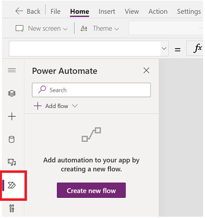 Uma captura de ecrã a realçar a opção Power Automate no painel esquerdo.