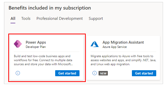 Power Apps Developer Plan em Visual Studio.