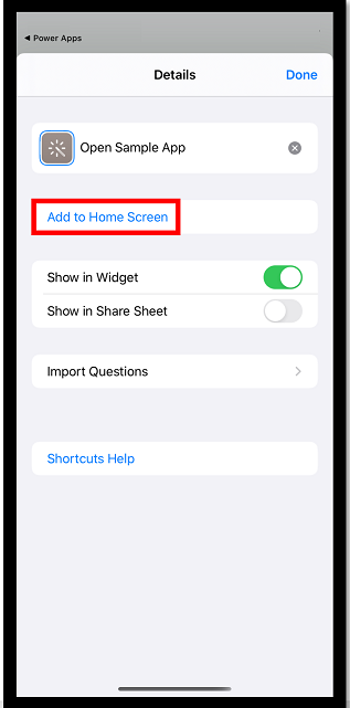 Selecione Adicionar ao Ecrã Principal.