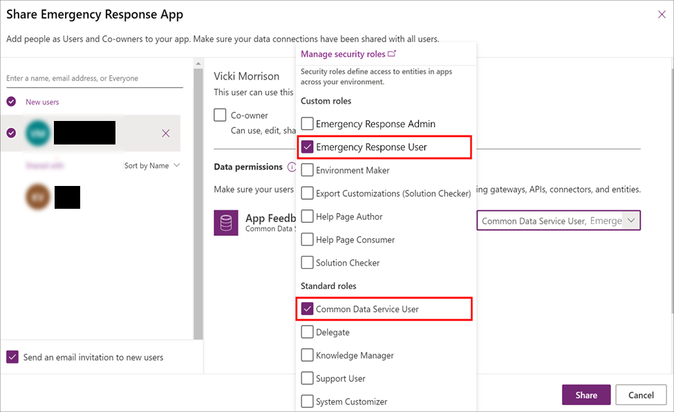 Partilhar a aplicação com o grupo ou utilizadores do Azure AD.