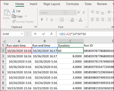 Calcular a duração com o Excel.