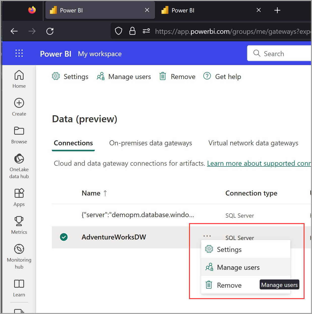 Captura de ecrã a mostrar a adição de utilizadores a uma ligação partilhável.