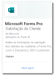 captura de tela mostra o aplicativo Web Microsoft Forms Pro Customer Satisfaction.