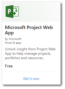 Captura de tela mostra o aplicativo Web Microsoft Project.