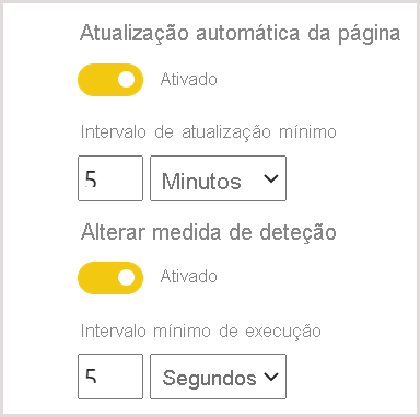 Configurações automáticas de atualização de página no portal de administração de capacidade