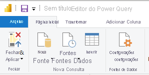 Captura de ecrã do botão Fechar e Aplicar do Power Query.