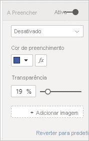 Captura de ecrã a mostrar um preenchimento de botão formatado desativado.