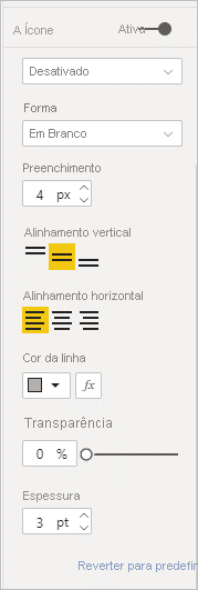 Captura de ecrã a mostrar um ícone de botão formatado desativado.