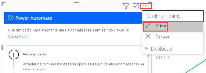 A captura de tela mostra a seleção Editar para editar o fluxo.