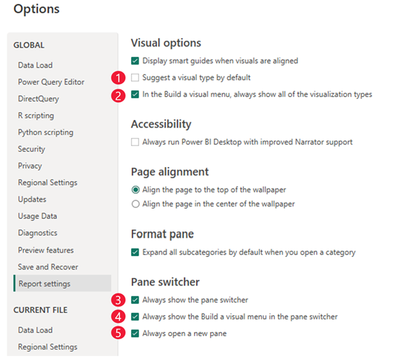 Captura de tela mostrando as configurações do relatório no objeto.