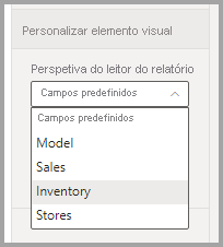 Captura de tela mostrando a seta suspensa para ver outras perspetivas.