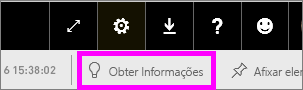 Captura de ecrã a realçar o botão Obter Insights.