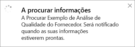 Captura de ecrã da caixa de diálogo Procurar informações.