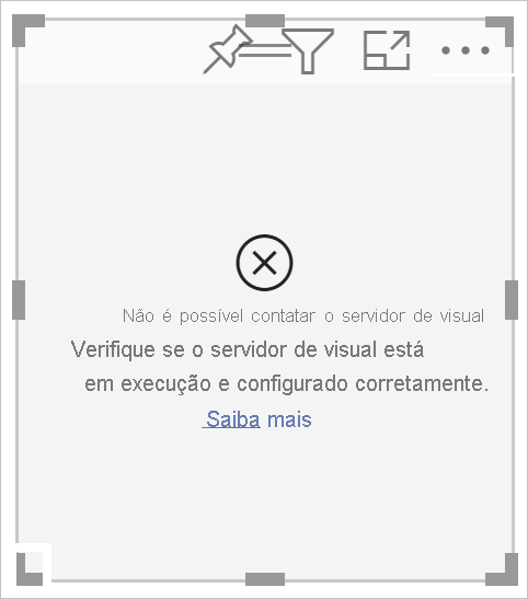 Captura de tela do novo visual exibindo um erro de conexão.