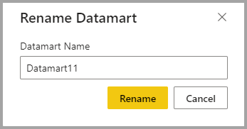 Captura de tela da janela de renomeação do datamart.