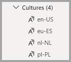 Captura de ecrã da área de culturas no Explorador de modelos.