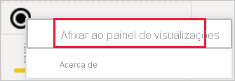 Captura de ecrã da opção para fixar o ícone no painel de visualização.