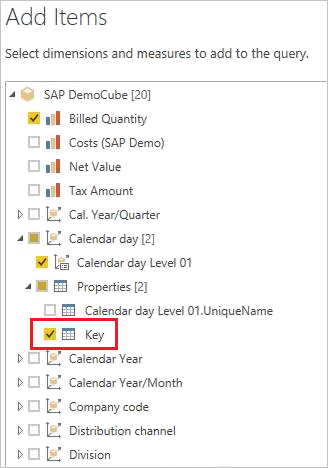 Selecionar a propriedade Key no navegador do Power Query.