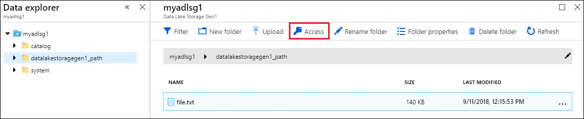 Definir ACLs no sistema de ficheiros do Data Lake