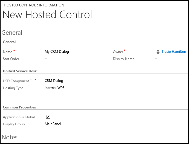 Caixa de diálogo Controle Hospedado do Dynamics 365