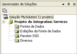 Projeto e pastas do Integration Services