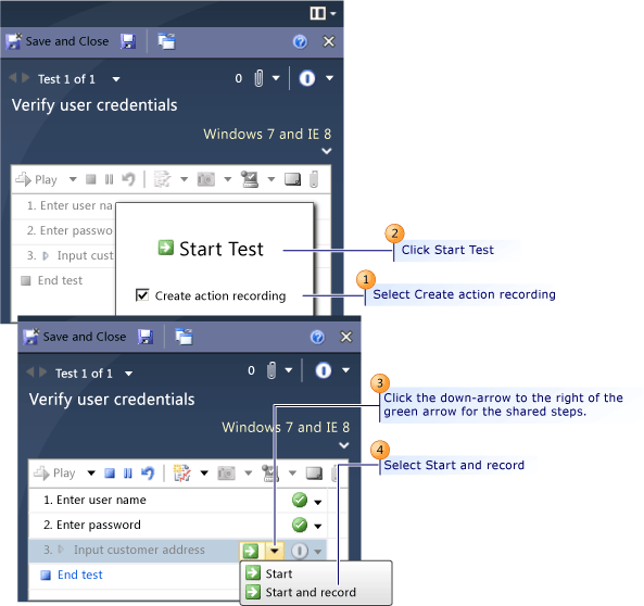 Criar uma gravação de ações em etapas compartilhadas