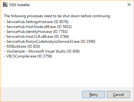 vs running processes