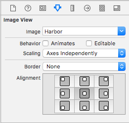 Selecionando um conjunto de imagens no Construtor de Interfaces do Xcode