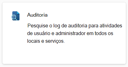 Captura de ecrã da solução auditoria card no portal do Microsoft Purview.