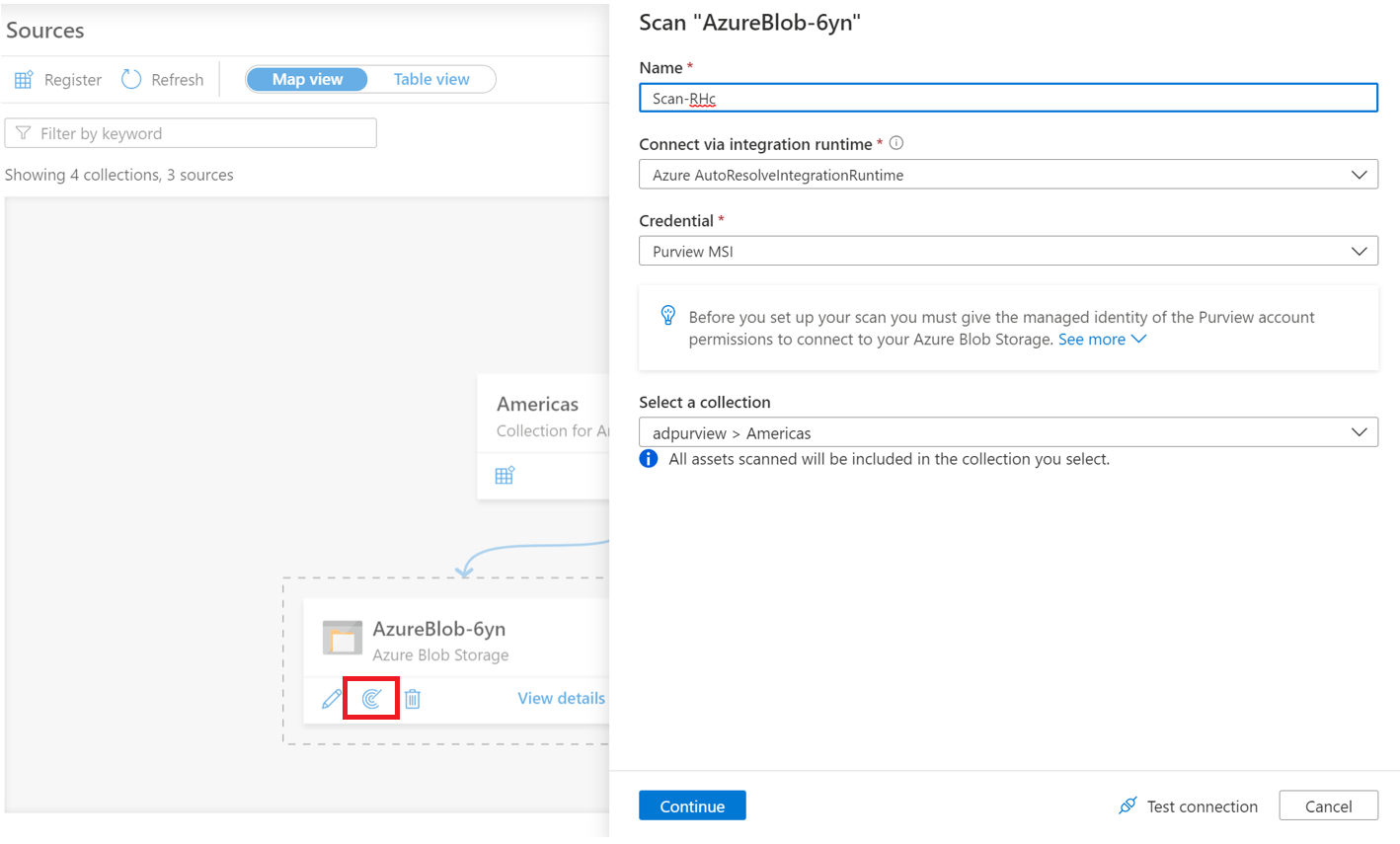 Captura de tela do novo botão de verificação realçado por uma origem registrada e pela nova janela de verificação.